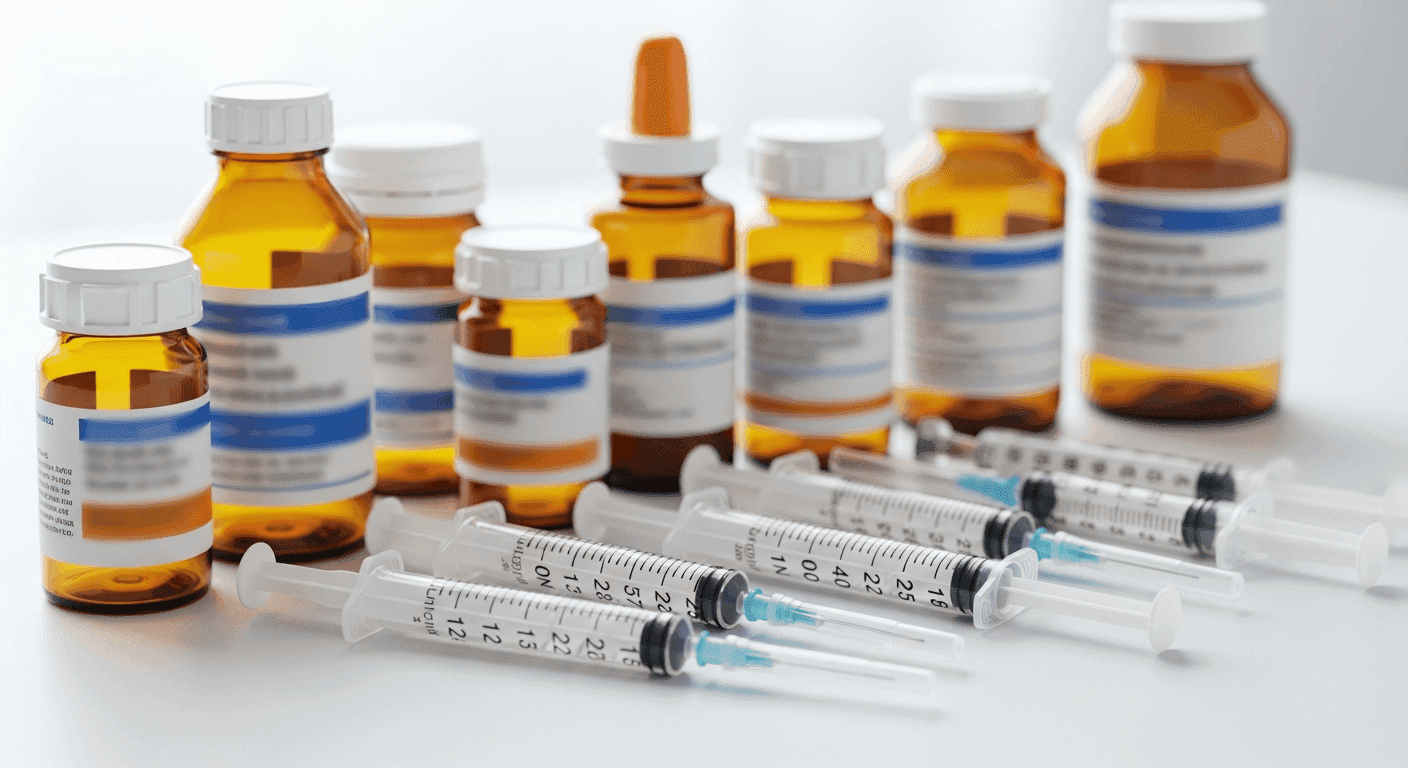Prescription medication and syringes