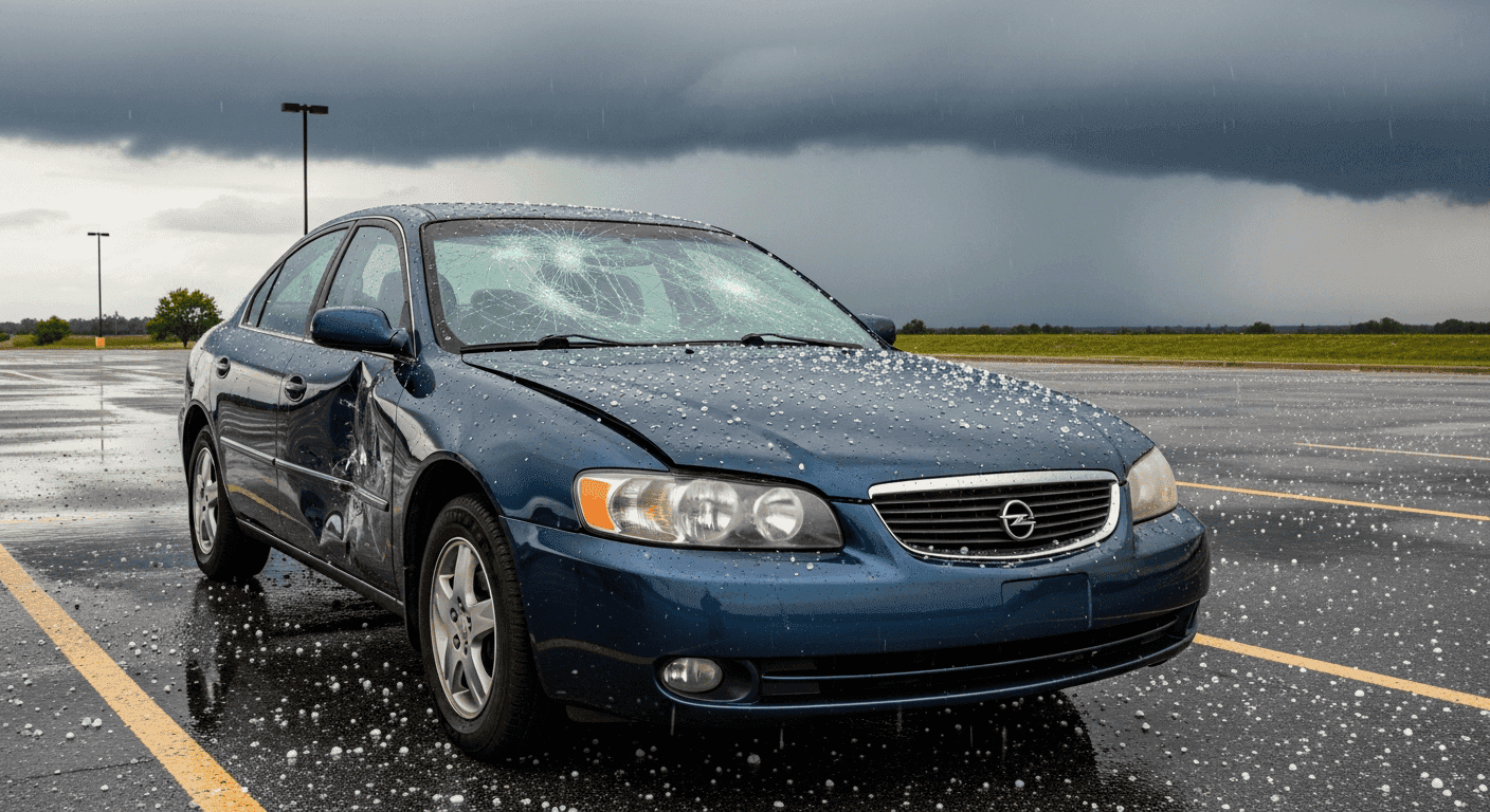 Car with hail damage